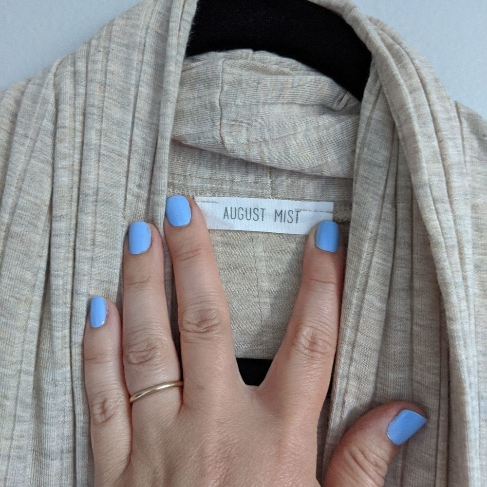 (August Mist) Tan Open Cardigan Lace Sides Small - Picture 6 of 8